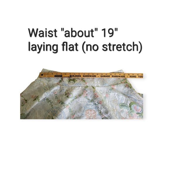 Fairycore Sugar Thrillz Silver Brocade Skirt High Waist A-Line Mini Skirt 1X - Picture 8 of 12